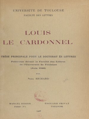 cover image of Louis Le Cardonnel